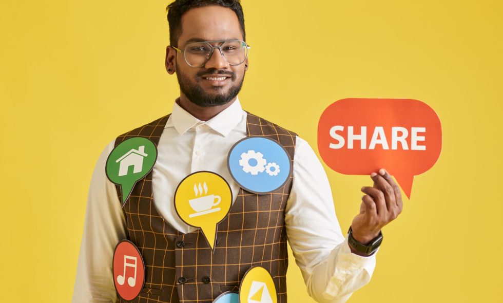 Businessman sets up first adwords campaign as beginner managing ad spend.
